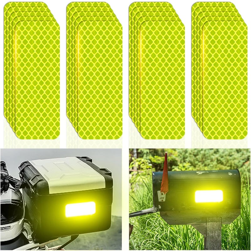 PHIXBEAR Reflective Stickers Made of 3M DG3,Super Reflection, Safety Reflective Tape for Car Trailer Truck Bike Motorcycle, 20 Pcs Fluorescent Yellow-Green Outdoor Waterproof 3.15" X 1.18" - Image 1